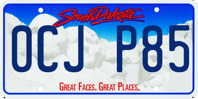 SD license plate 0CJP85
