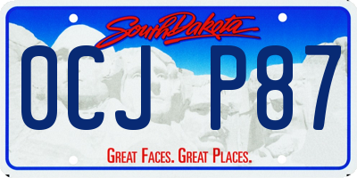 SD license plate 0CJP87
