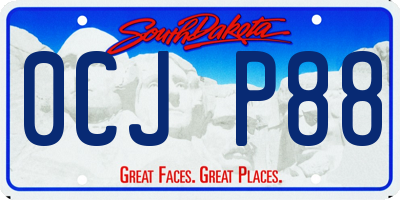 SD license plate 0CJP88