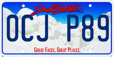 SD license plate 0CJP89