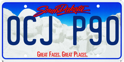SD license plate 0CJP90