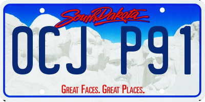 SD license plate 0CJP91