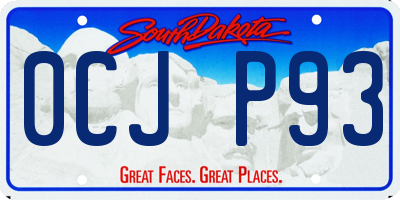 SD license plate 0CJP93
