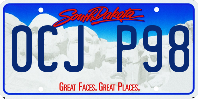 SD license plate 0CJP98