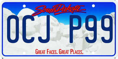 SD license plate 0CJP99