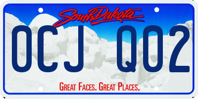 SD license plate 0CJQ02