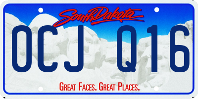 SD license plate 0CJQ16