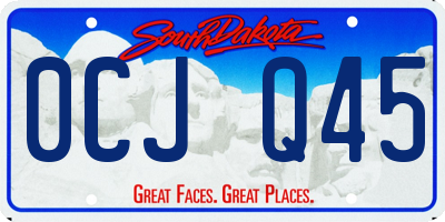 SD license plate 0CJQ45
