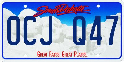 SD license plate 0CJQ47