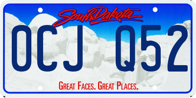 SD license plate 0CJQ52