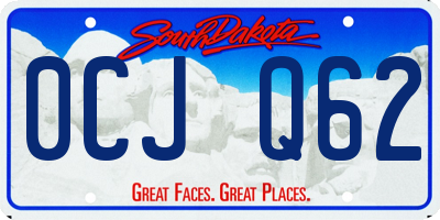 SD license plate 0CJQ62