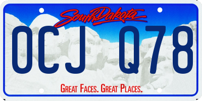 SD license plate 0CJQ78