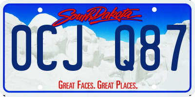 SD license plate 0CJQ87