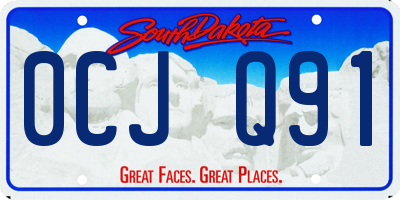 SD license plate 0CJQ91