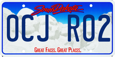 SD license plate 0CJR02