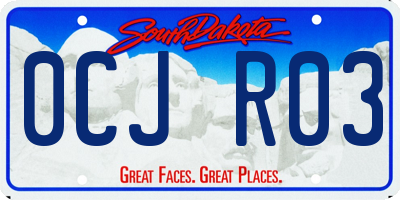 SD license plate 0CJR03