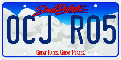 SD license plate 0CJR05