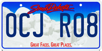 SD license plate 0CJR08