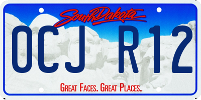 SD license plate 0CJR12