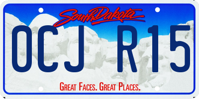 SD license plate 0CJR15