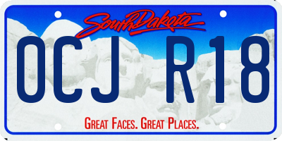 SD license plate 0CJR18