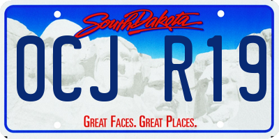 SD license plate 0CJR19