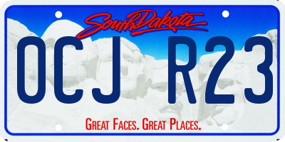 SD license plate 0CJR23