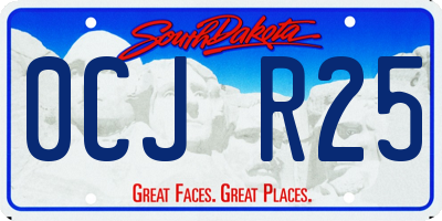 SD license plate 0CJR25
