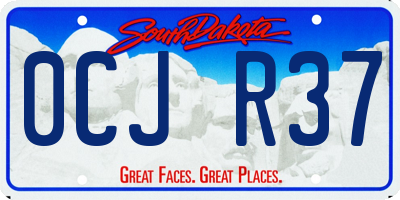 SD license plate 0CJR37