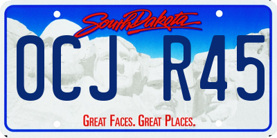 SD license plate 0CJR45
