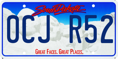 SD license plate 0CJR52