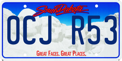SD license plate 0CJR53
