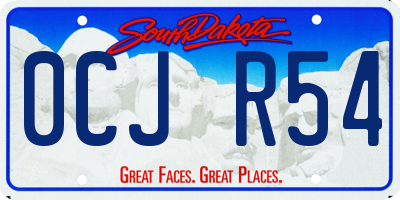 SD license plate 0CJR54