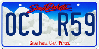 SD license plate 0CJR59