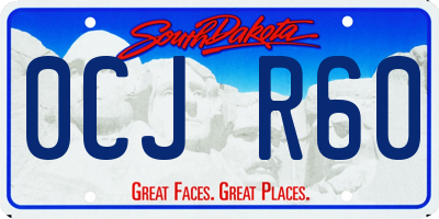 SD license plate 0CJR60