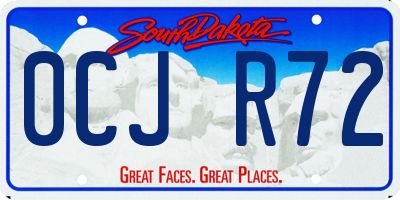 SD license plate 0CJR72