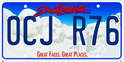 SD license plate 0CJR76