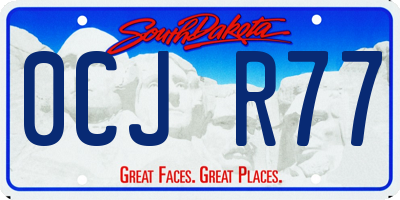 SD license plate 0CJR77