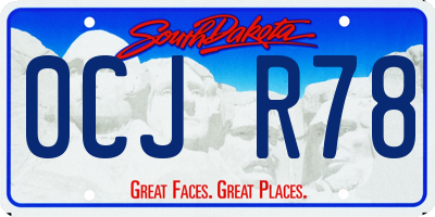 SD license plate 0CJR78