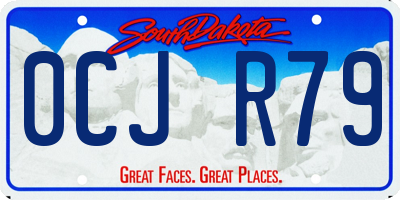 SD license plate 0CJR79