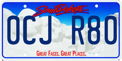 SD license plate 0CJR80