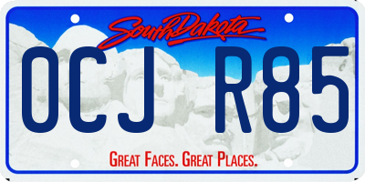 SD license plate 0CJR85