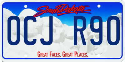 SD license plate 0CJR90