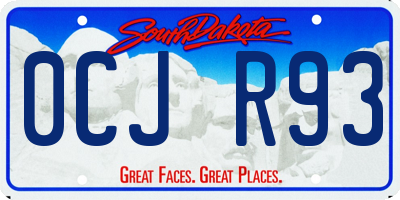 SD license plate 0CJR93
