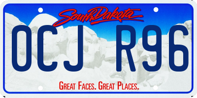 SD license plate 0CJR96
