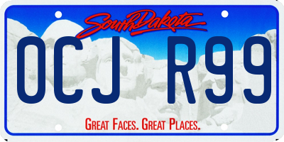 SD license plate 0CJR99