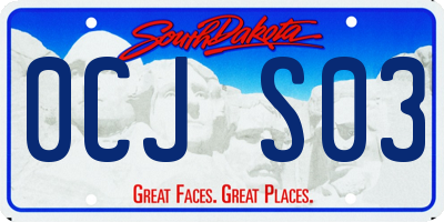 SD license plate 0CJS03