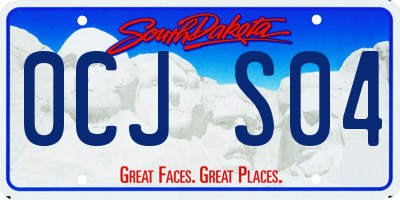 SD license plate 0CJS04