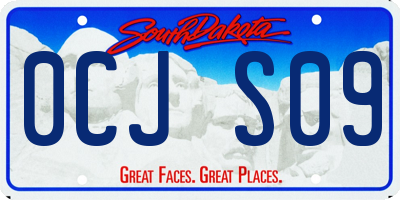 SD license plate 0CJS09