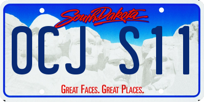 SD license plate 0CJS11